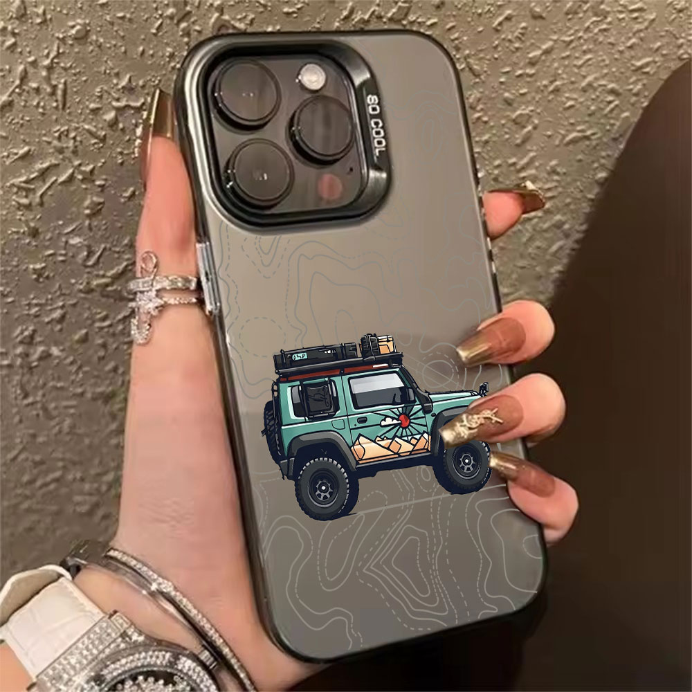 Apple Iphone 15 - Basit Araba Desenli Telefon Kılıfı iPhone